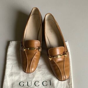 rare vintage GUCCI horse bit heeled loafer pumps